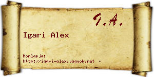 Igari Alex névjegykártya
